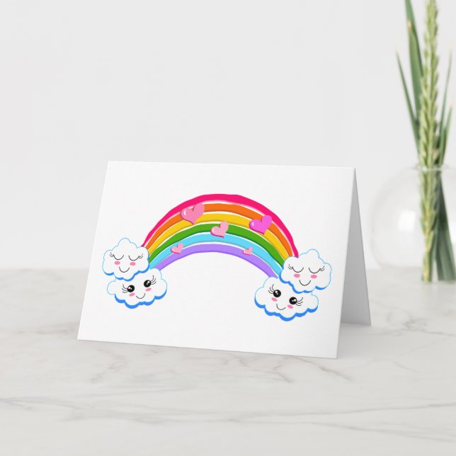 Rainbow Clouds Greeting Card (Blank) (Front)