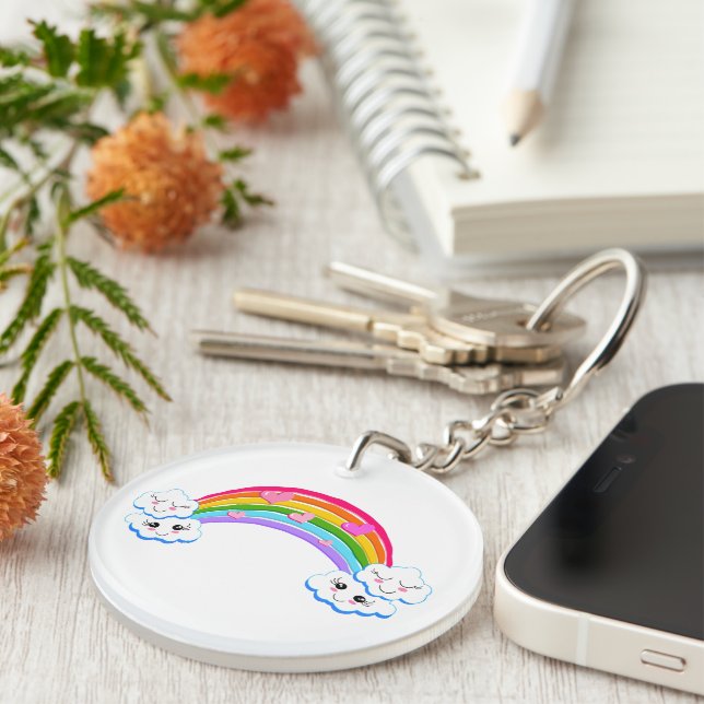 Rainbow Clouds Keychain (Front Right)