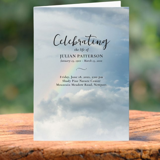 Rainbow Clouds Photo, Celebration of Life Funeral Program (Creator Uploaded)