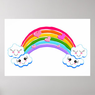 Rainbow Clouds Poster