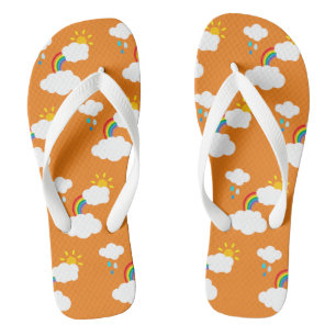 Rainbow, Clouds, Rain & Sun Flip Flops