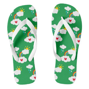 Rainbow, Clouds, Rain & Sun Flip Flops