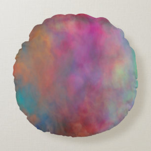 Rainbow Clouds   Round Pillow