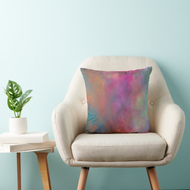 Rainbow Clouds Throw Pillow (Chair)