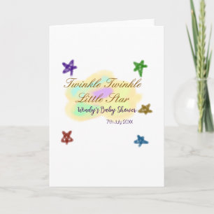 Rainbow clouds twinkle Twinkle Little Star baby Card