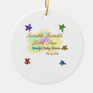 Rainbow clouds twinkle Twinkle Little Star baby Ceramic Ornament