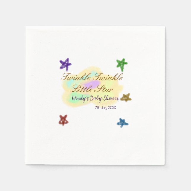 Rainbow clouds twinkle Twinkle Little Star baby Napkin (Front)