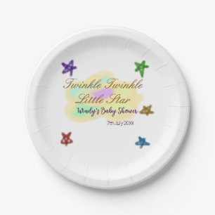 Rainbow clouds twinkle Twinkle Little Star baby Paper Plate
