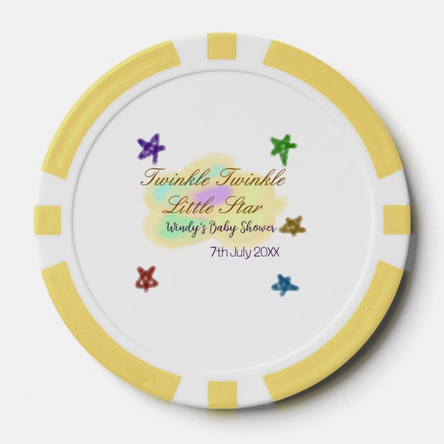 Rainbow clouds twinkle Twinkle Little Star baby Poker Chips (Front)