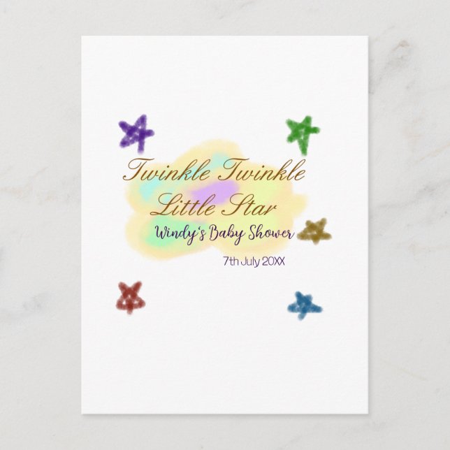 Rainbow clouds twinkle Twinkle Little Star baby Postcard (Front)