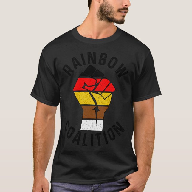 Rainbow Coalition Fred Hampton - Chicago Politics T-Shirt (Front)