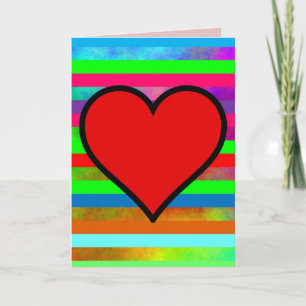 RAINBOW COEUR CARTE DE SALUT D'ANNIVERSAIRE D'AMOU