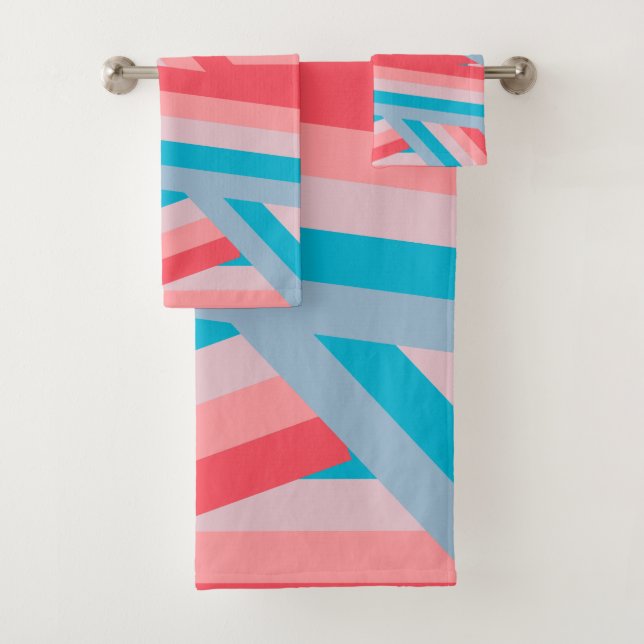Rainbow Collage  Bath Towel Set (Insitu)