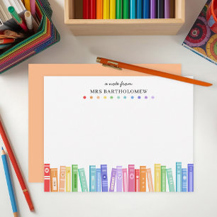 Rainbow Color Books Custom School Teacher's Card