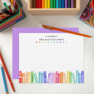 Rainbow Color Books Custom Teacher's Card