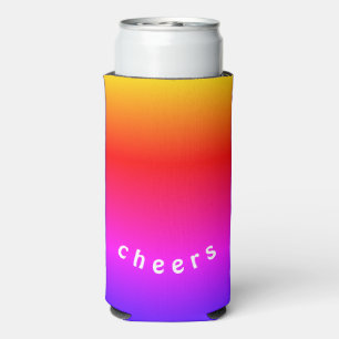 Rainbow Color Can Cooler - Custom Text