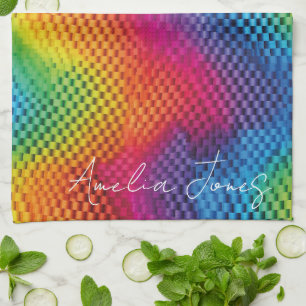 Rainbow Color Geometry Kitchen Towel
