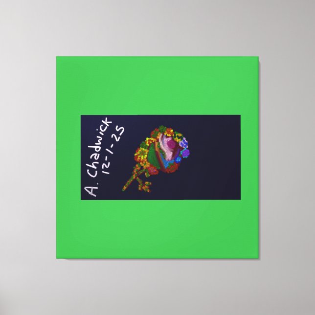 Rainbow Colored Floral  Canvas Print (Front)