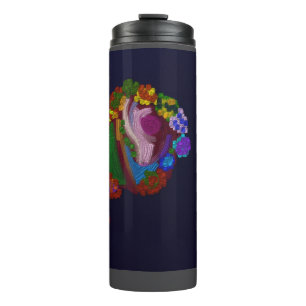 Rainbow Colored Floral  Thermal Tumbler