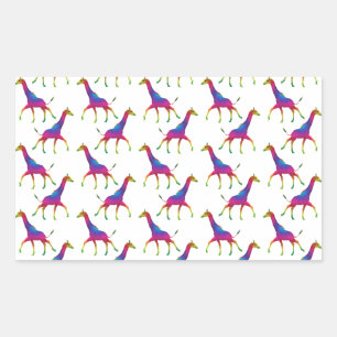 Rainbow Colored Giraffe Sticker
