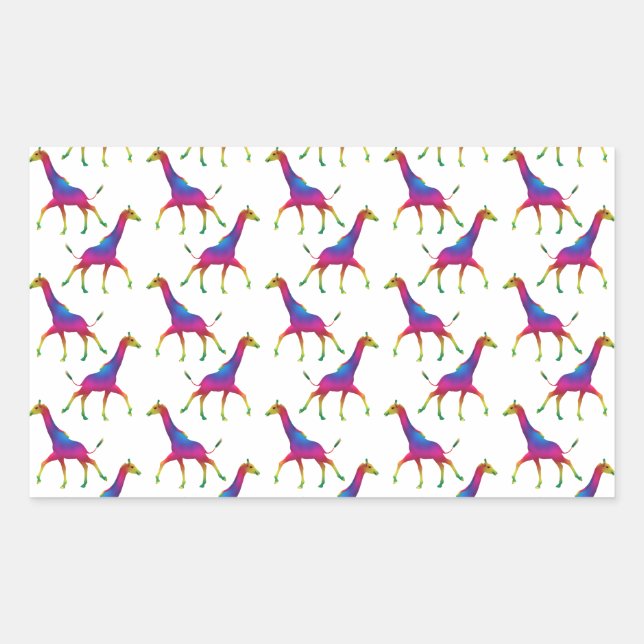 Rainbow Colored Giraffe Sticker (Front)
