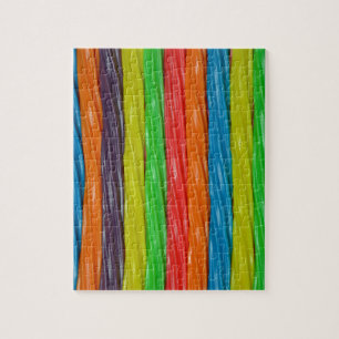 Rainbow colored licorice candy jigsaw puzzle