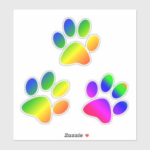 Rainbow Colored Paw Prints