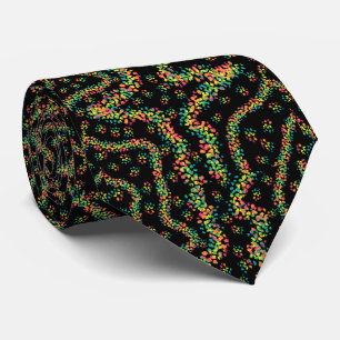 Rainbow Colored Seurat Confetti Streamers Pattern Tie