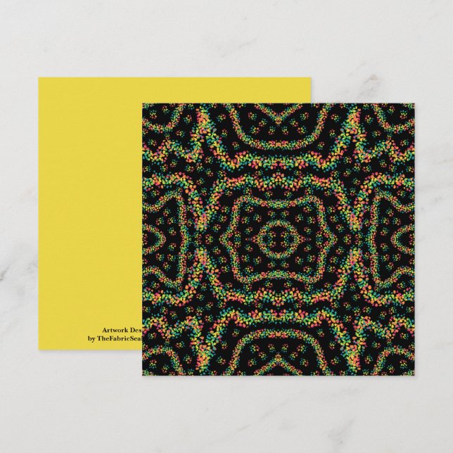 Rainbow Colored Seurat Style Pointillism Pattern Card (Front/Back)