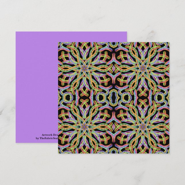 Rainbow Colored String Rope Pattern Art Card (Front/Back)