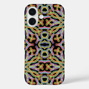 Rainbow Colored String Rope Pattern Art iPhone 16 Case