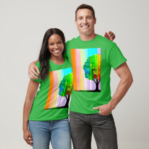 Rainbow Colored Tree and Sky T-Shirt
