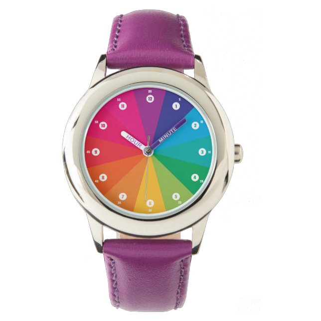 Rainbow Colorful Satt Bunt Tutor Watch (Front)