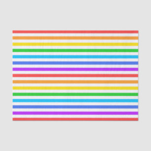 Rainbow Colors and White Stripes Tissue Paper