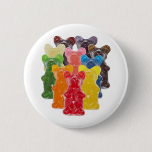 rainbow colors candy lover gummy bear 2 inch round button