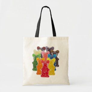 rainbow colors candy lover gummy bear tote bag