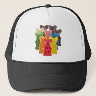 rainbow colors candy lover gummy bear trucker hat