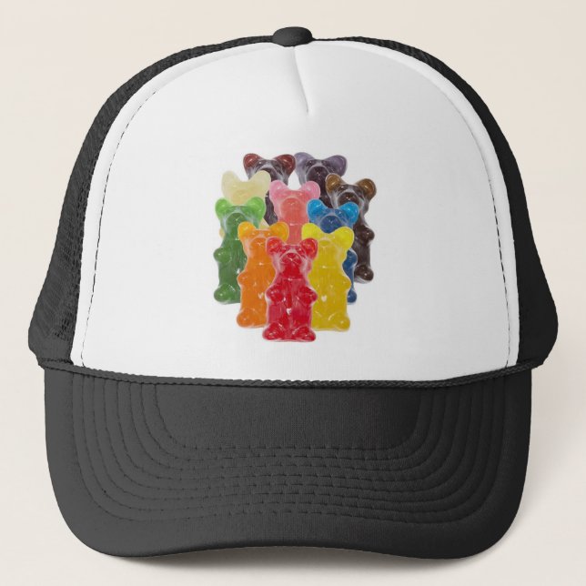 rainbow colors candy lover gummy bear trucker hat (Front)