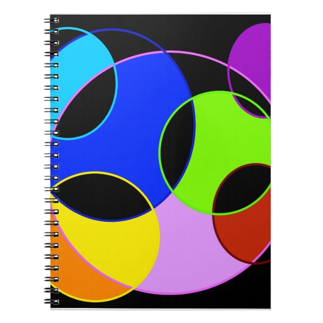 Rainbow colors circles design notebook (Front)