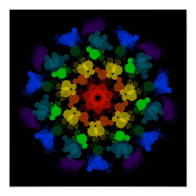 Rainbow colors flower poster (Front)