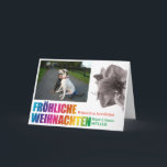 Rainbow Colors Merry Christmas  Card<br><div class="desc">Card template with three photos,  perfect for personal greetings from the Rainbow family.</div>