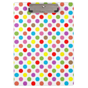 Rainbow colors polka dots pattern clipboard
