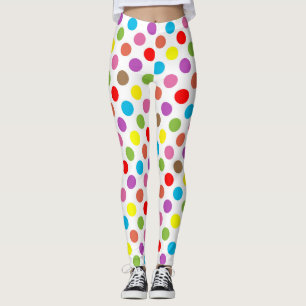 Rainbow colors polka dots pattern leggings