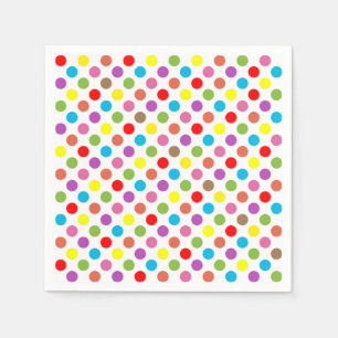 Rainbow colors polka dots pattern napkin