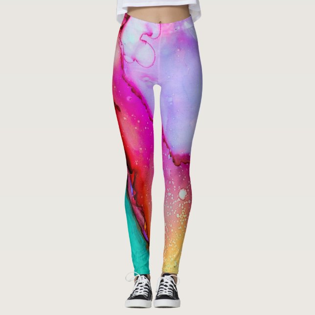 Rainbow Colors Woman Leggings (Front)