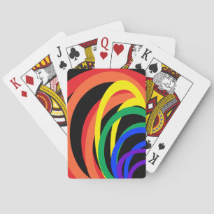 Rainbow Colour Abstract Crescent Playing Cards
