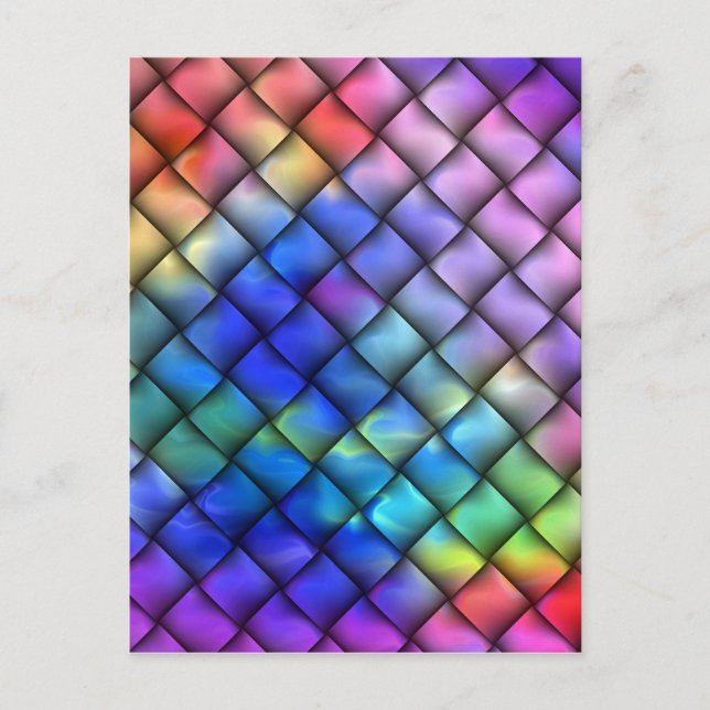 Rainbow Colour Basket Weave Postcard (Front)