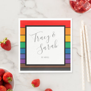 Rainbow Colour block Stripes Napkin