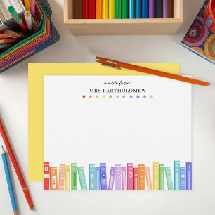 Rainbow Colour Books Custom School Teacher's Card