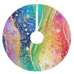 Rainbow Colour  Brushed Polyester Tree Skirt